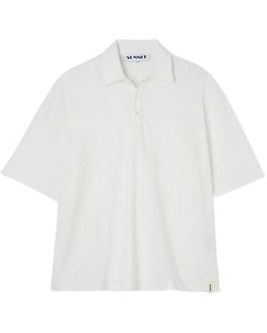 Sunnei Ribbed-knit polo shirt - Weiß