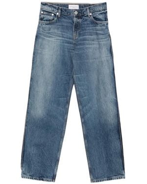Brandon Maxwell Lana Bi-color Wash Wide-Leg Jeans - Blue
