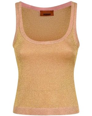 Missoni Metallic-Effect Scoop-Neck Top - Natural