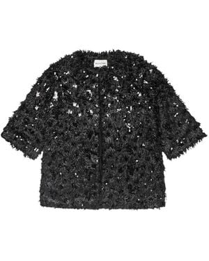 Munthe Sequin-Embellished Fringed Jacket - Black