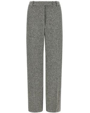 Tom Ford Pantalones Rectos Con Motivo Pied De Poule - Gris