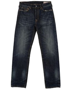 Evisu Kamon Daicock Print Whiskered Jeans - Blue