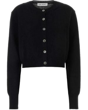 Our Legacy Cropped-Cardigan Mit Knöpfen - Schwarz