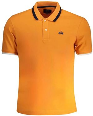 La Martina Logo-Embroidered Polo Shirt - Orange