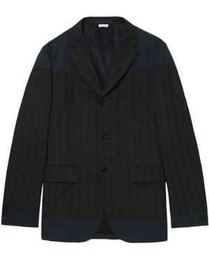 Comme des Garçons Panelled Striped Blazer - Black