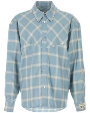WOOYOUNGMI Checked Shirt - Blue