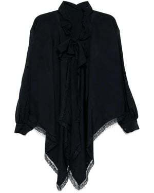 Pushbutton Blouse - Zwart