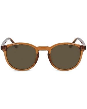 Lacoste Transparent Round-Frame Sunglasses - Brown