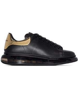 McQueen Oversized Leather Trainers Black/gold