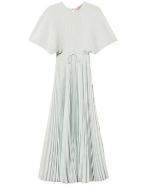 Twinset Crêpe De Chine Pleated Dress - White