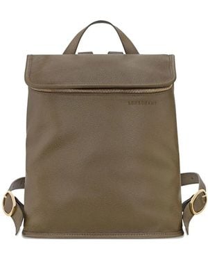 Longchamp Le Foulonné M Leather Backpack - ナチュラル