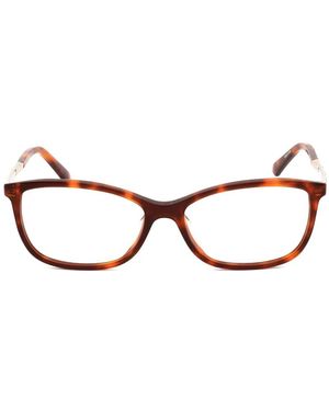 Swarovski Tortoiseshell-Effect Rectangle-Frame Glasses - Natural