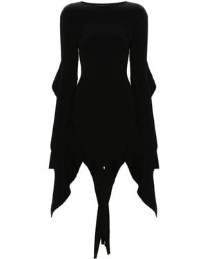 Mugler Asymmetric Mini Dress - Black