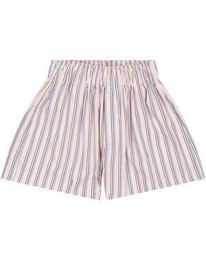 Laneus Pantalones cortos anchos a rayas - Rojo