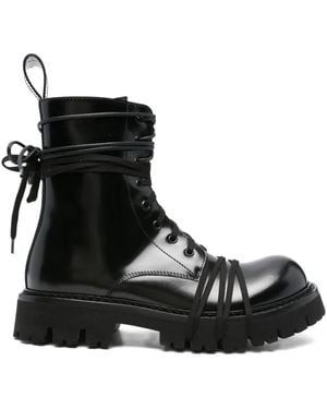 Moschino 45Mm Ankle-Length Lace-Up Boots - Black