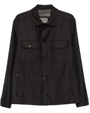 Corneliani Chaqueta Con Bolsillo En El Pecho - Negro