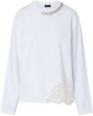 Liu Jo T-Shirt With Lace And Jewel Embellishments - White