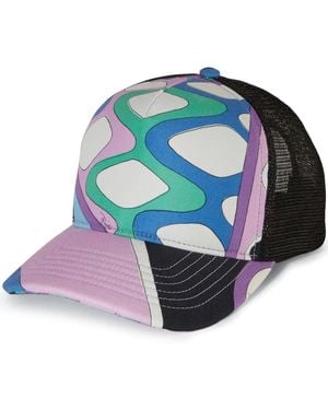 Emilio Pucci Vivara-Print Panelled Cap - White