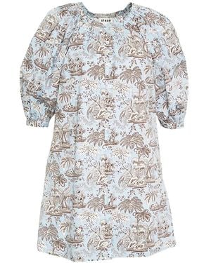STAUD Vincent Short-Sleeve Dress - White