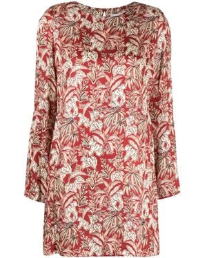 ..,merci Langärmeliges Kleid Mit Blatt-Print - Rot