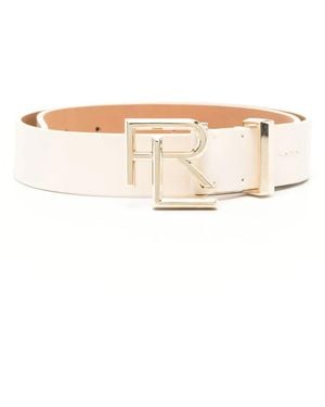 Ralph Lauren Logo-Buckle Leather Belt - Natural