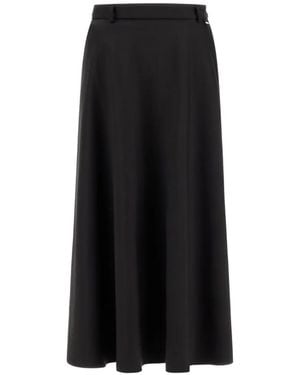 Herno Button-Detail Flared Midi Skirt - Black