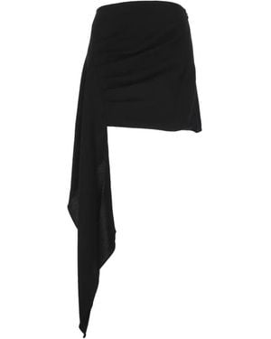 ANDAMANE Draped Ruched Mini Skirt - Black