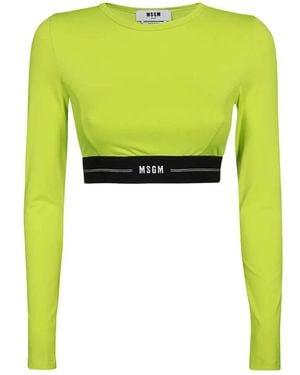 MSGM Cropped T-Shirt - Green