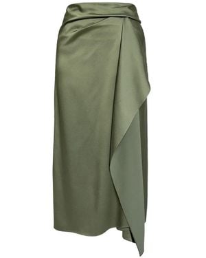 Erdem Draped-Detail Midi Skirt - Green