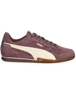 PUMA Bella Donna Logo-Patch Calf Suede Sneakers - Purple
