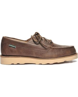 Sebago Lace-Up Flat Boat Shoes - Brown