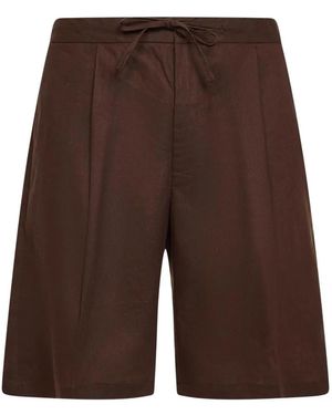 Hevò Torrelapillo Pleated Shorts - Brown