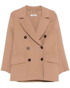 Max Mara Double-Breasted Coat - Natural