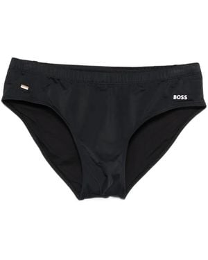 BOSS Badehose Mit Logo-Print - Schwarz
