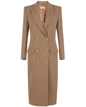 Elisabetta Franchi Coat - Brown