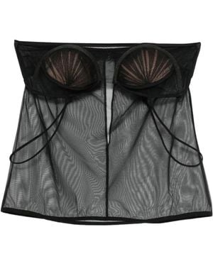 Nensi Dojaka Semi-Sheer Tank Top - Black