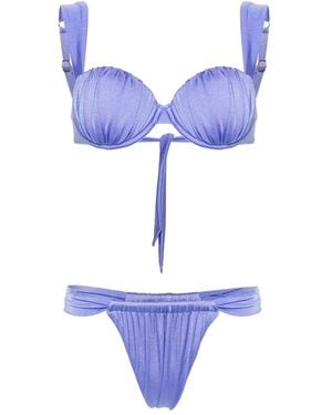 Noire Swimwear Ruched Balconette Bikini - Purple