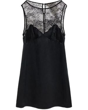 Posse Blake Minikleid Mit Spitzenbesatz - Schwarz