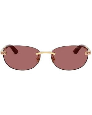 Versace Rimless Oval-Frame Sunglasses - Pink