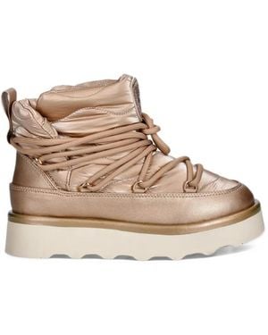 Blauer Dolye 01 Quilted Lace-Up Ankle Boots - Natural