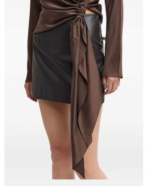 16Arlington Haile Leather Mini Skirt - Brown