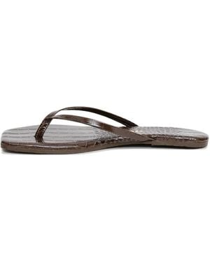 TKEES Lily Croc-Effect Flat Sandals - Brown