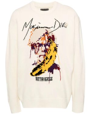 Musium Div. Gestrickter Intarsien-Pullover - Weiß