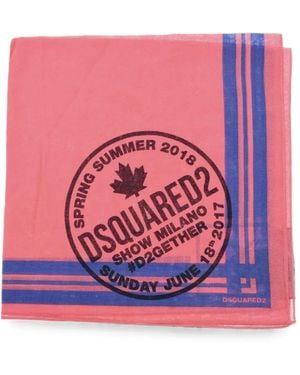 DSquared² Beaver-Print Scarve - Pink