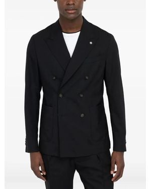 Manuel Ritz Double-Breasted Blazer - Black