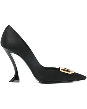 Lanvin Pointed Toe Court Shoes With Sculpted Heel - Black