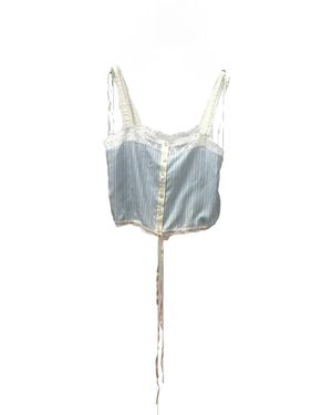 Chloé Haut Bordé De Dentelle À Fines Rayures - Bleu