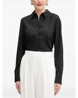 Guess Beaded Collared Blouse - Black