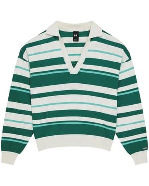 P.E Nation Retreat Striped Sweater - Green