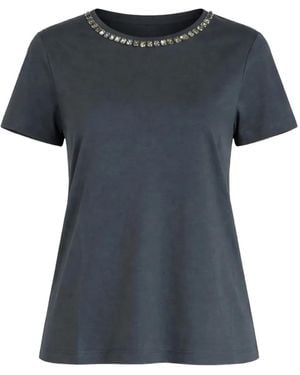 Max Mara Crystal-Embellished Short-Sleeve T-Shirt - Black
